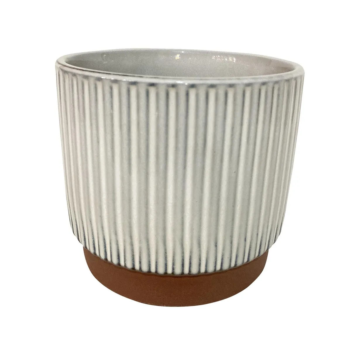 DECOGREEN - Macetero Enlozado de Arcilla 12x14 cm Blanco