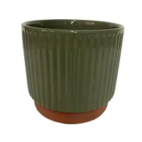 Macetero Enlozado de Arcilla 14x12 cm Oliva
