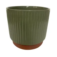 Macetero Enlozado de Arcilla 20x18 cm Oliva