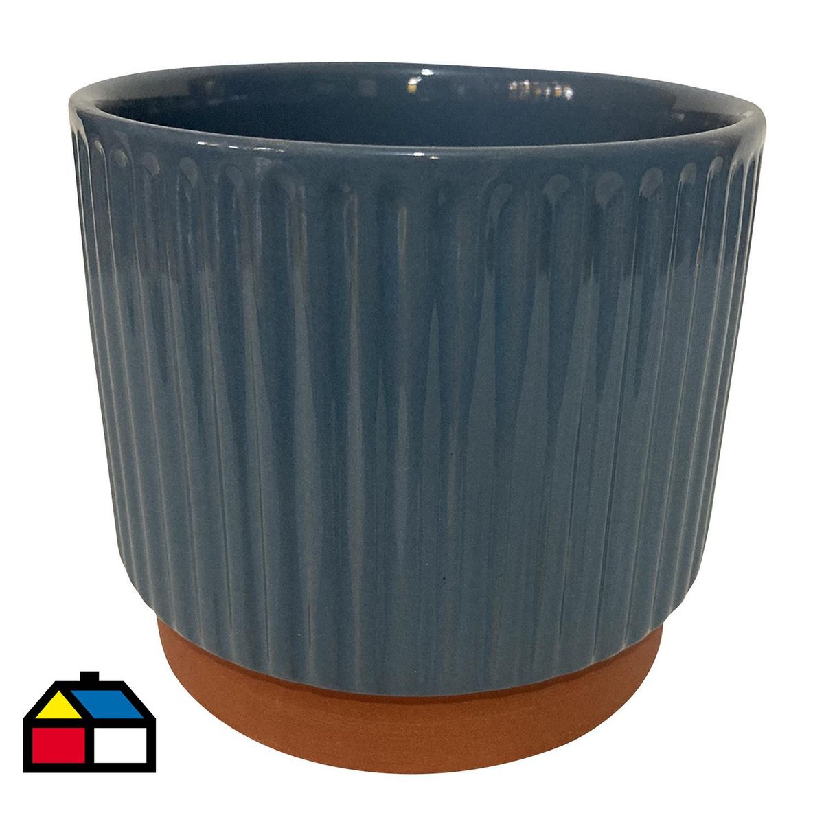 DECOGREEN - Macetero Enlozado de Arcilla 12x14 cm Azul