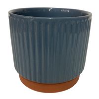 Macetero Enlozado de Arcilla 12x14 cm Azul