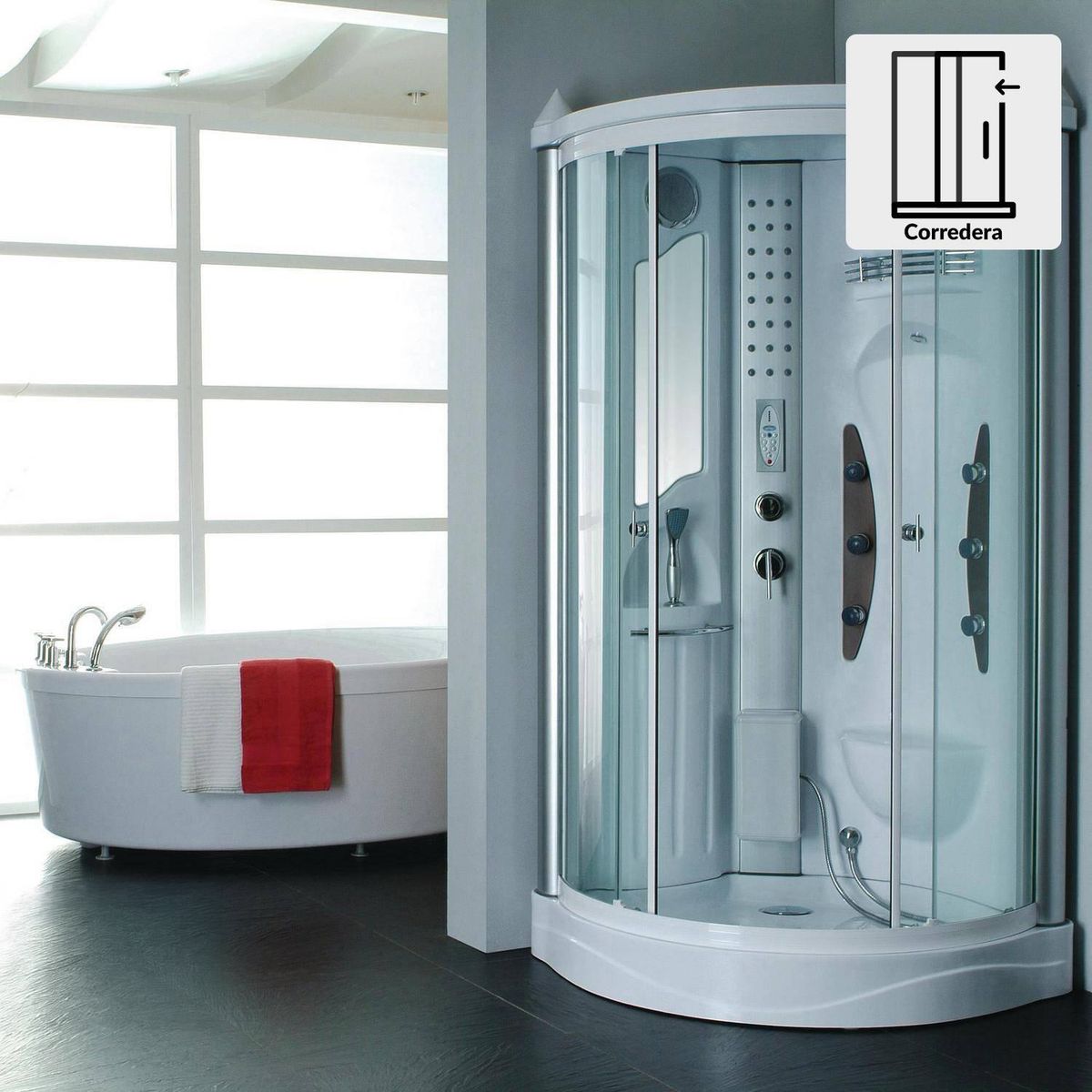 NORGLAS - Cabina ducha con vapor zapallar 99cm x 99cm