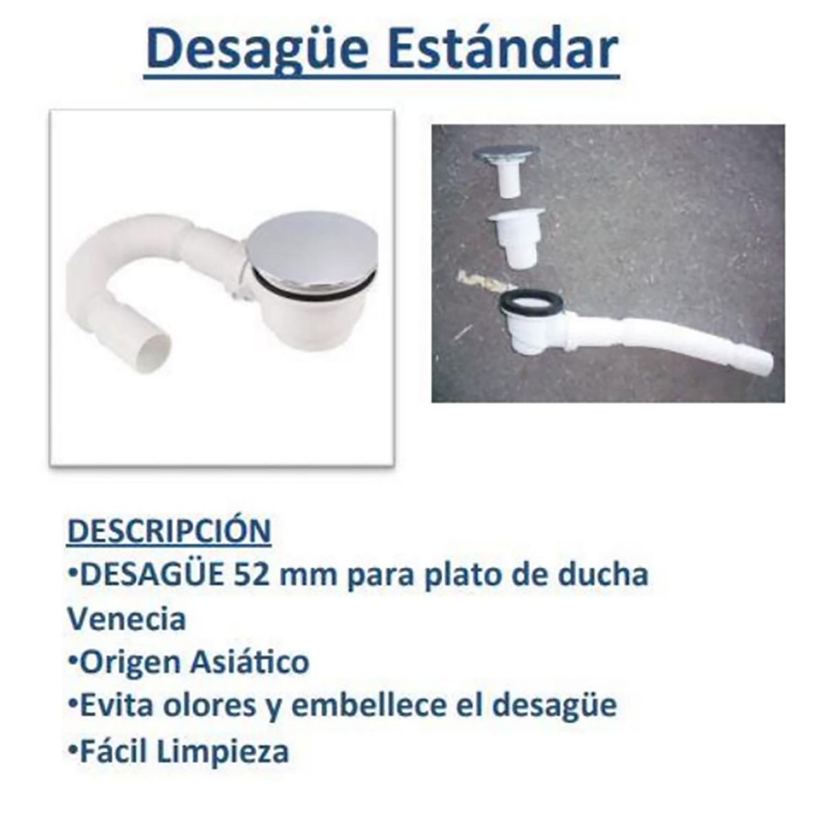 Desagüe para receptáculo venecia con embellecedor, marca NORGLAS - Foto 2