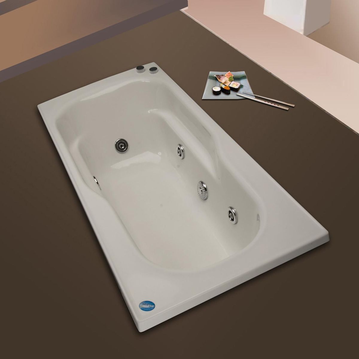 NORGLAS - Tina 150cm x 70cm  hidromasaje Logic 5 jets derecha norglas