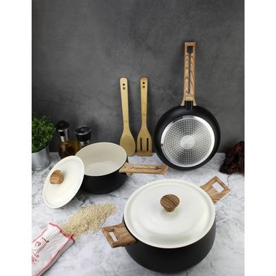 Imagen 2 del producto Batería de Cocina 7 Piezas Aluminio forjado Biella Negro