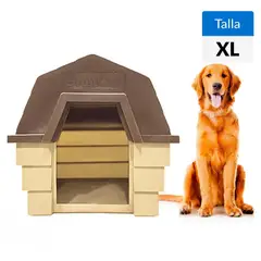 GENERICO - Casa Extra Grande para Perro 85x82x95 cm Café/Beige