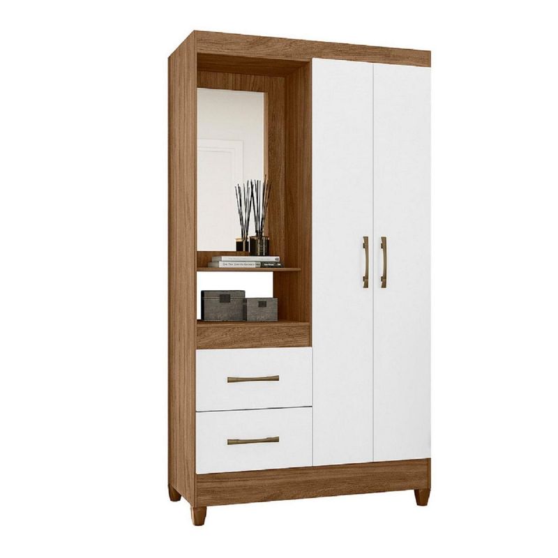 ROCH LTDA - Clóset Leme 2 Puerta(s) 1 Repisa(s) 98x182x47 cm Natural/Blanco
