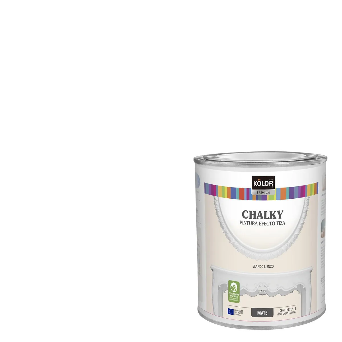 KOLOR - Pintura Tizada Chalky Tarro 1 l Mate blanco