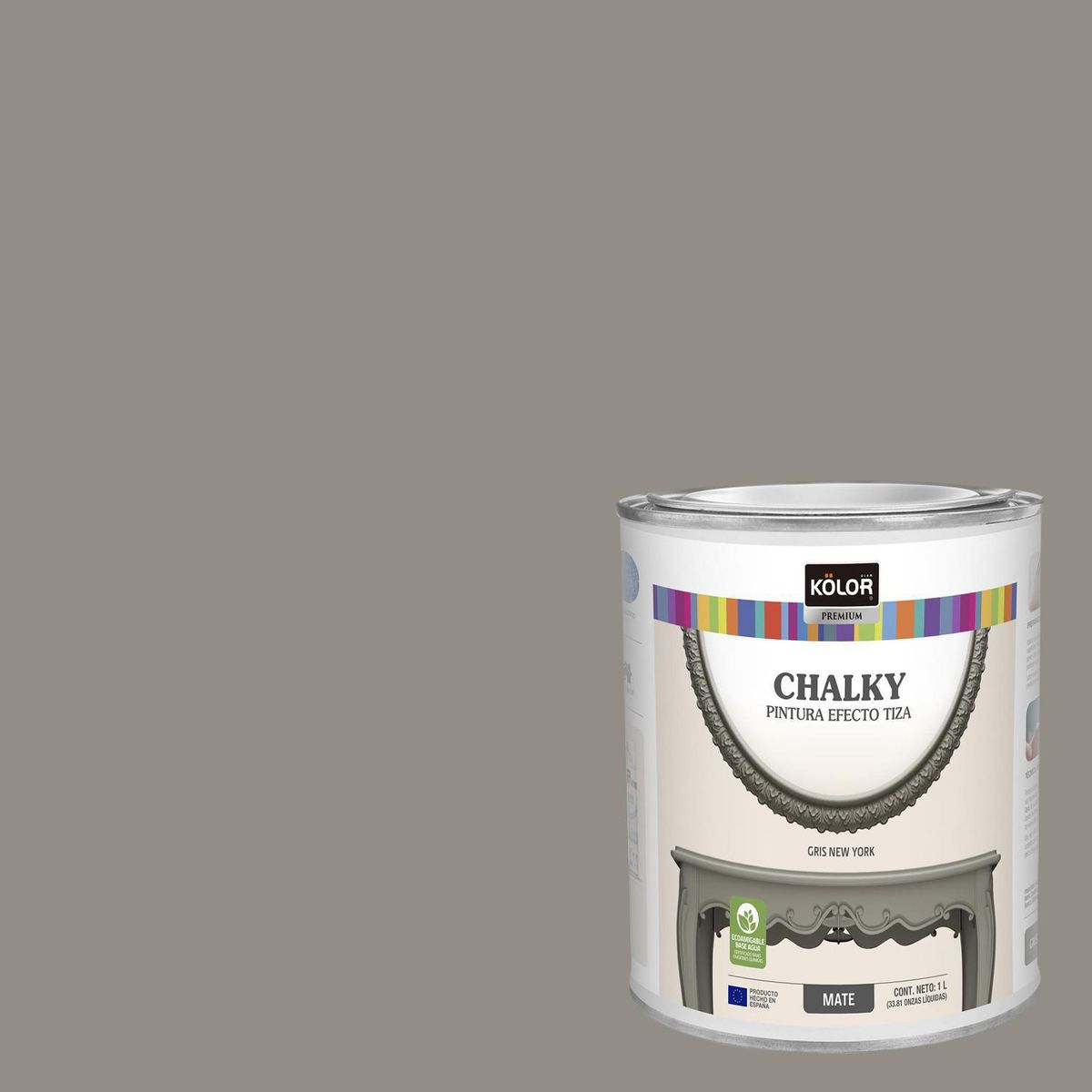 KOLOR - Pintura Tizada Chalky Tarro 1 l Mate gris