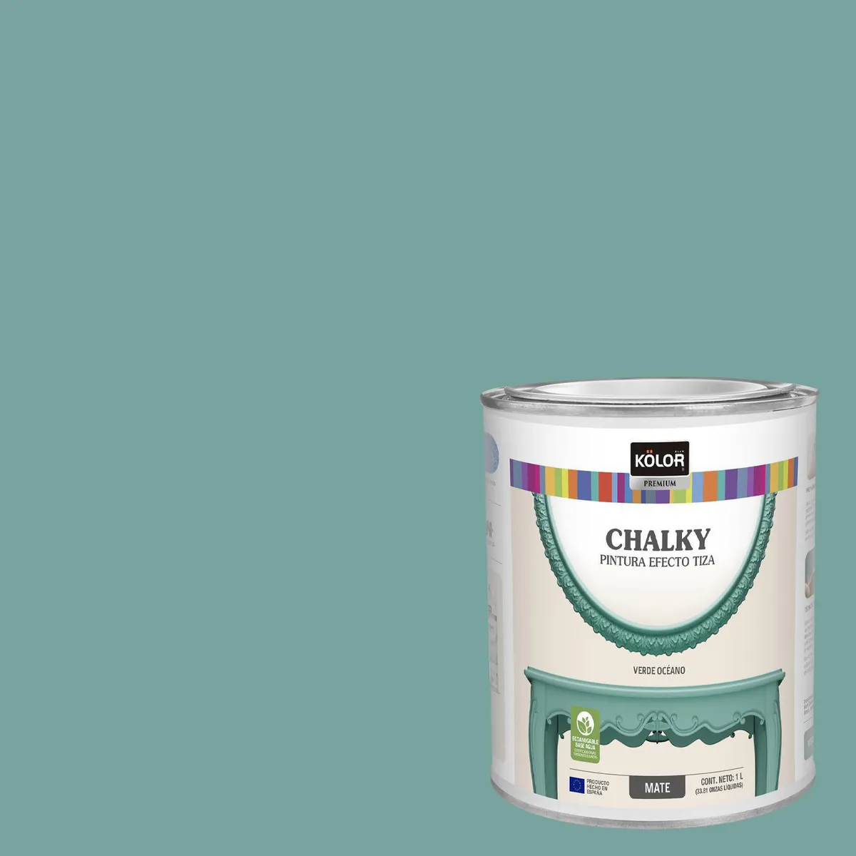 KOLOR - Pintura Tizada Chalky Tarro 1 l Mate verde