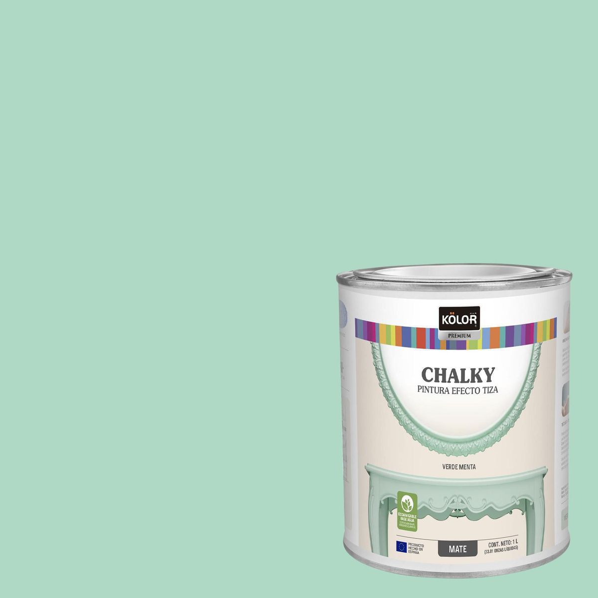 KOLOR - Pintura Tizada Chalky Tarro 1 l Mate verde