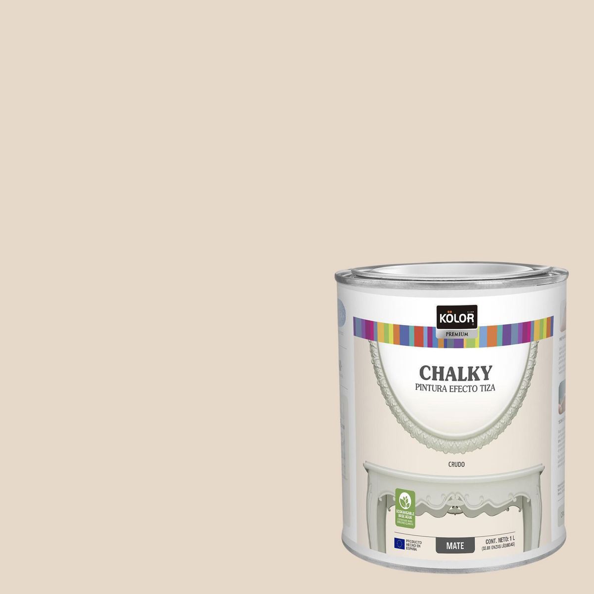 KOLOR - Pintura Tizada Chalky Tarro 1 l Mate café