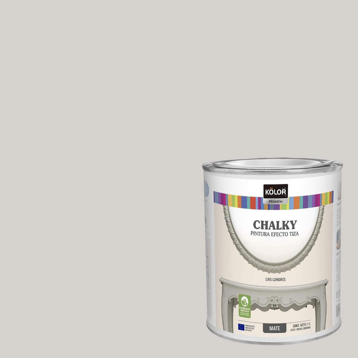 KOLOR - Pintura Tizada Chalky Tarro 1 l Mate gris