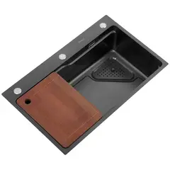 DOMSA - Lavaplatos Deluxe MDS7545A-B-C/L 1 Cubeta(s) 75x20x46 cm Acero inoxidable