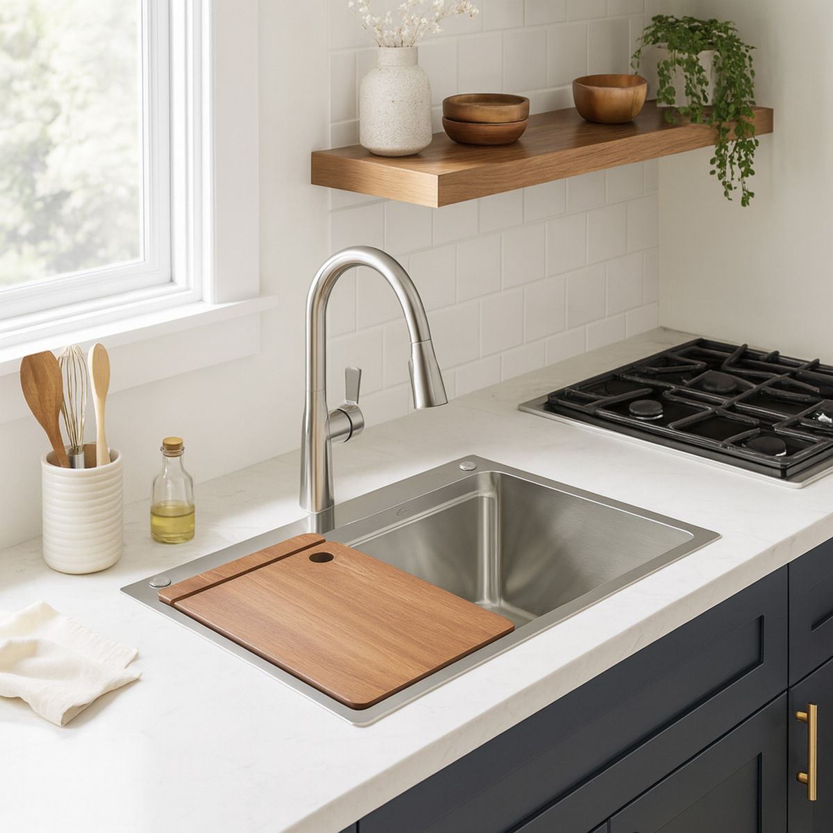 DOMSA - Lavaplatos Deluxe MDS7545A-S-C/L 1 Cubeta(s) 75x20x46 cm Acero inoxidable