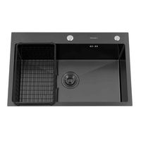 Lavaplatos Deluxe MDS7046-BLACK 1 Cubeta(s) 70x22x46 cm Acero inoxidable