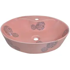 DOMSA - Lavamanos Sobrepuesto con Forma Ovalada Loza 56x15x41 cm Salmón