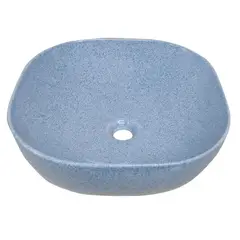 DOMSA - Lavamanos Sobrepuesto con Forma Curva Loza 41.5x13.5x41.5 cm Azul/Celeste