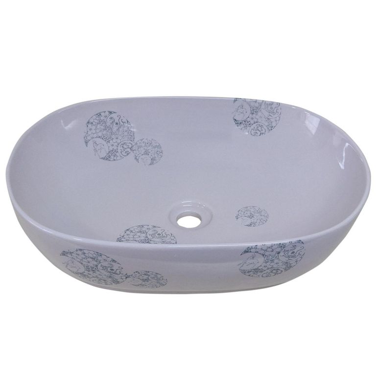 Lavamanos Sobrepuesto Forma Curva Loza 56x15x40 cm Morado