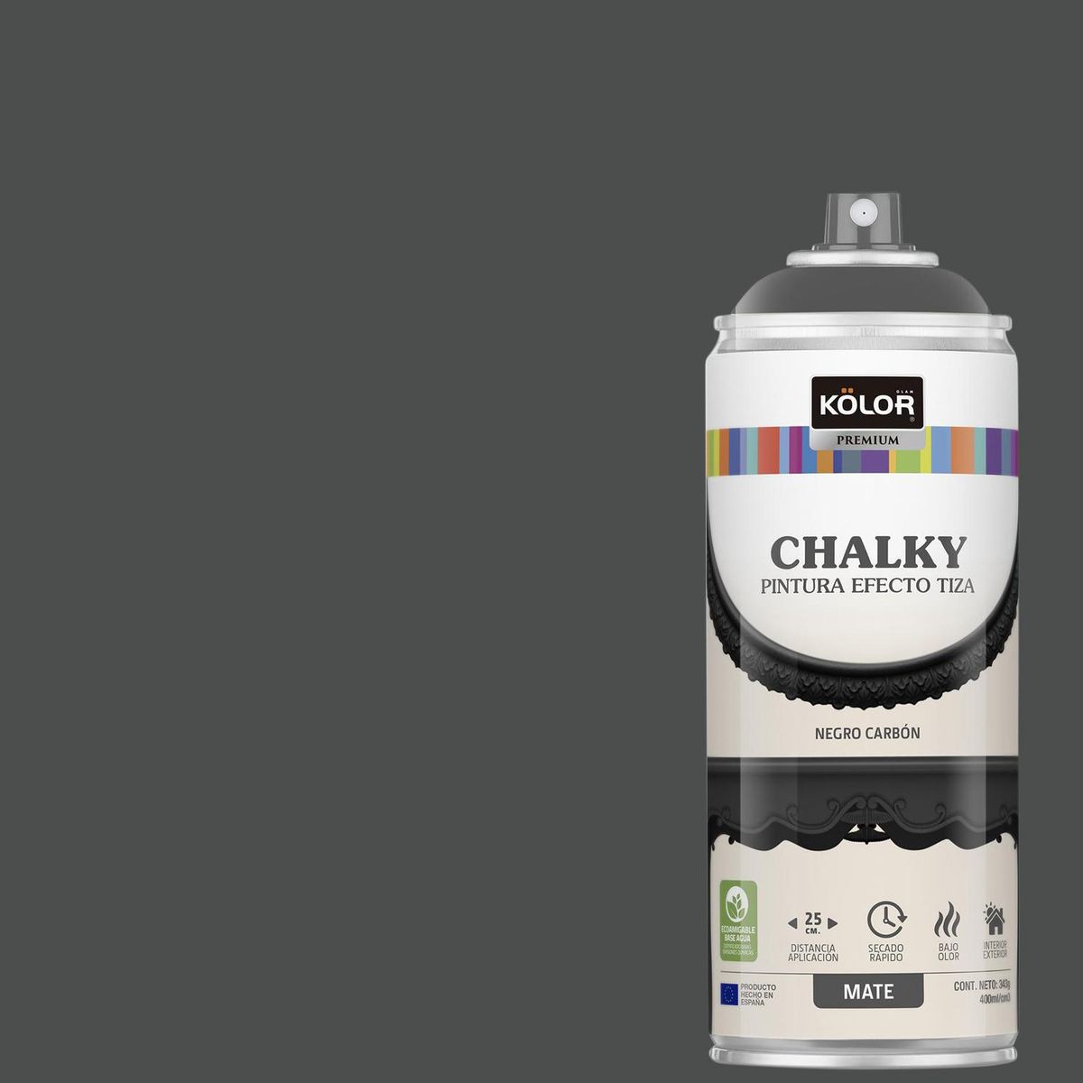 KOLOR - Pintura Tizada Chalky Spray 0.4 l Mate negro