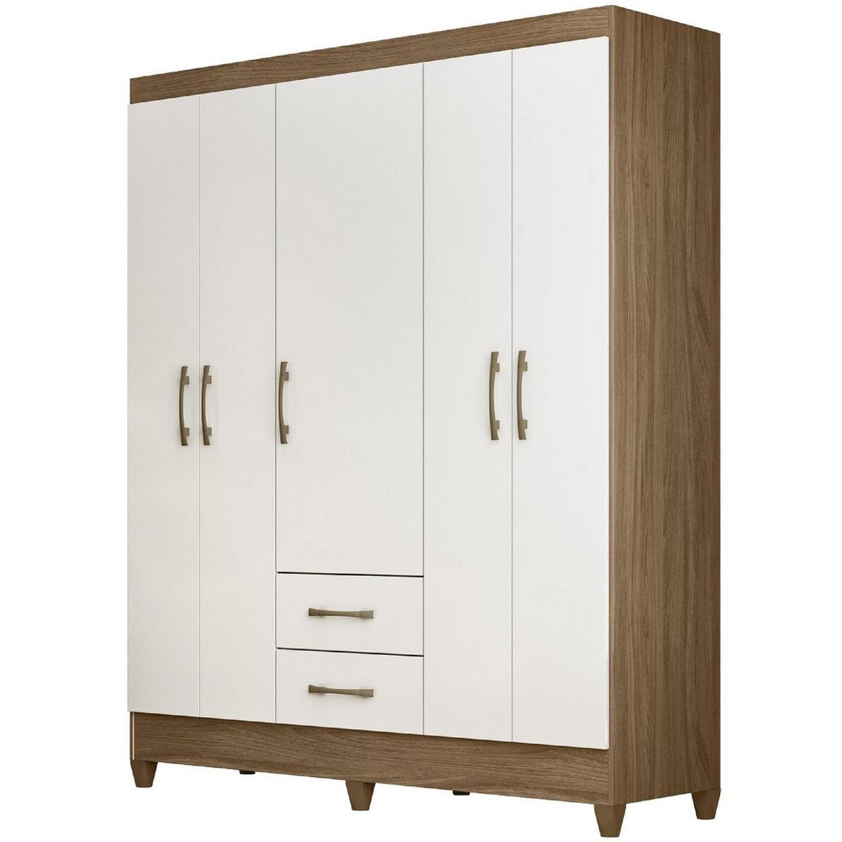 ROCH LTDA - Clóset Assis 2 Puerta(s) 2 Cajón(es) 1 Repisa(s) 47x182x148 cm Natural/Blanco