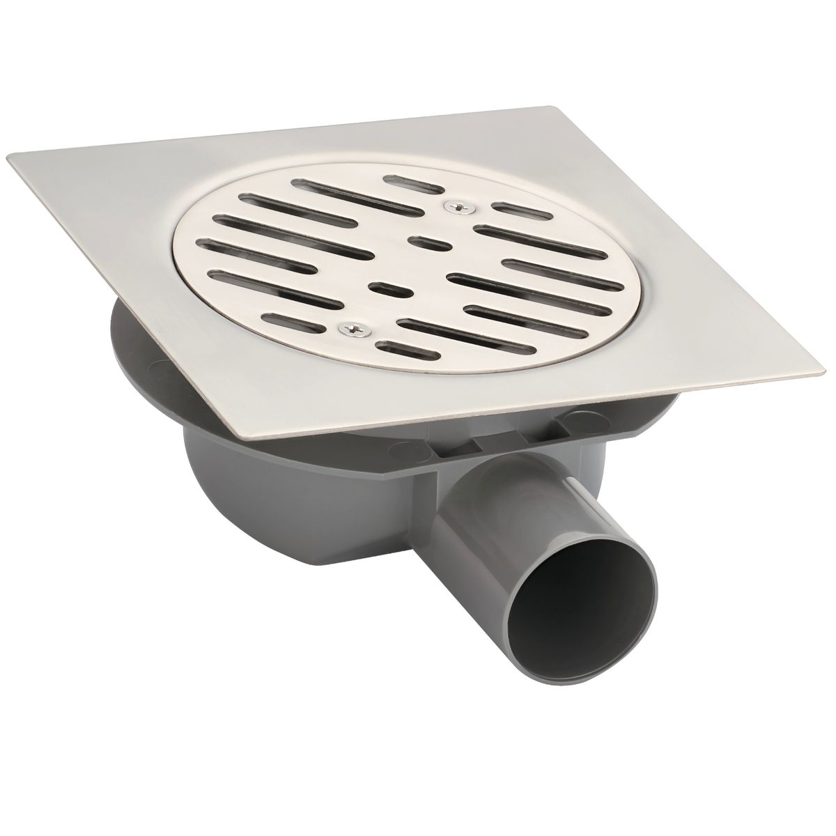 CORSOVALV - Pileta Acero Inoxidable Cuadrada 15x15 cm Trampa Pvc 40 mm