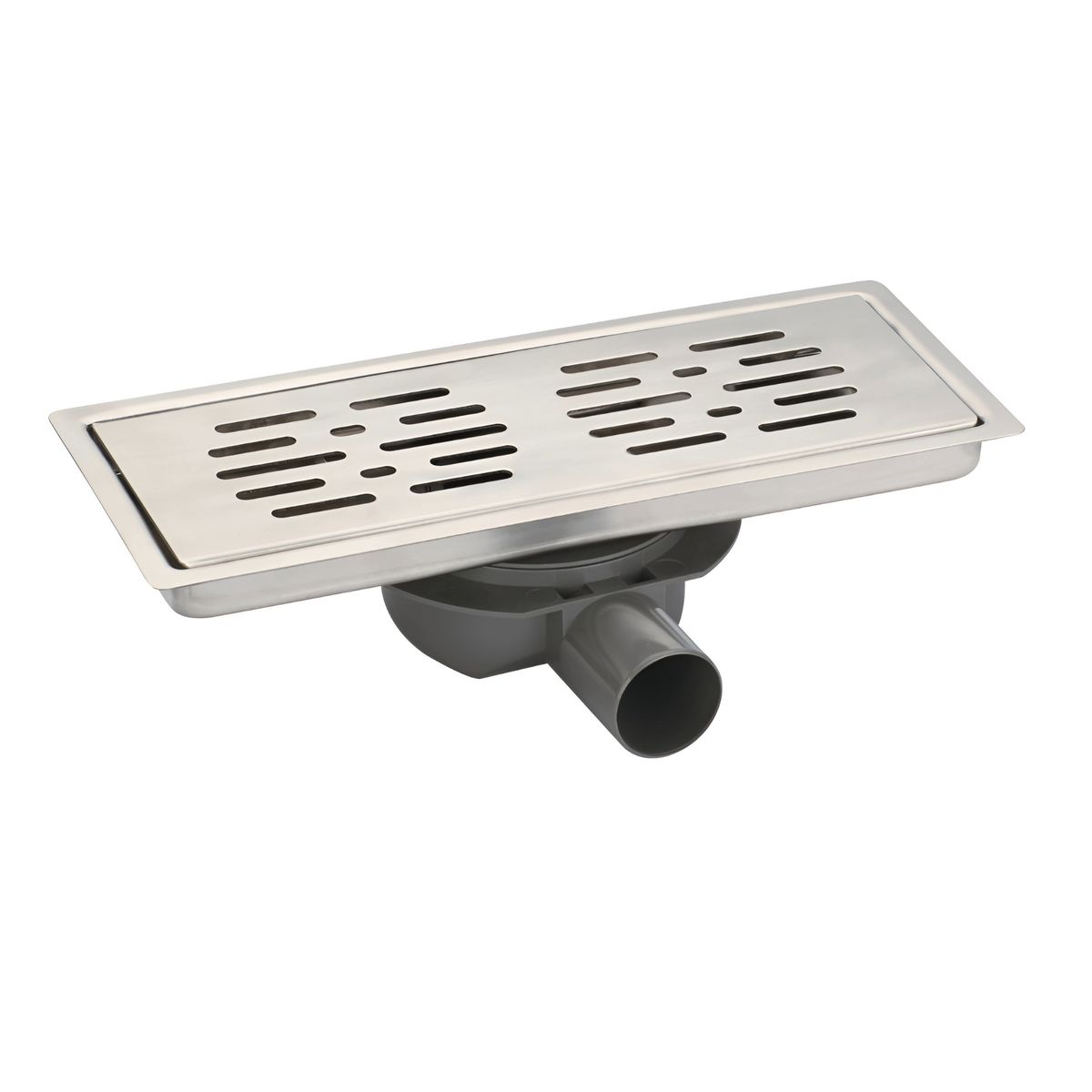 CORSOVALV - Pileta Acero Inoxidable Rectangular 12x30 cm Trampa Pvc 40 mm