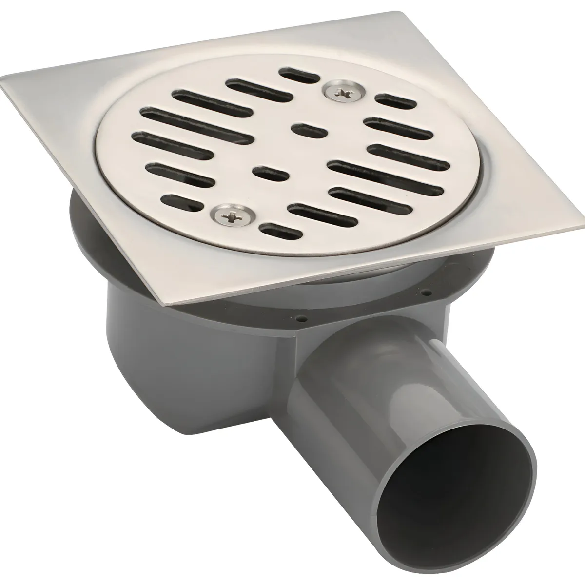 CORSOVALV - Pileta Acero Inoxidable Cuadrada 10x10 cm Trampa Pvc 40 mm