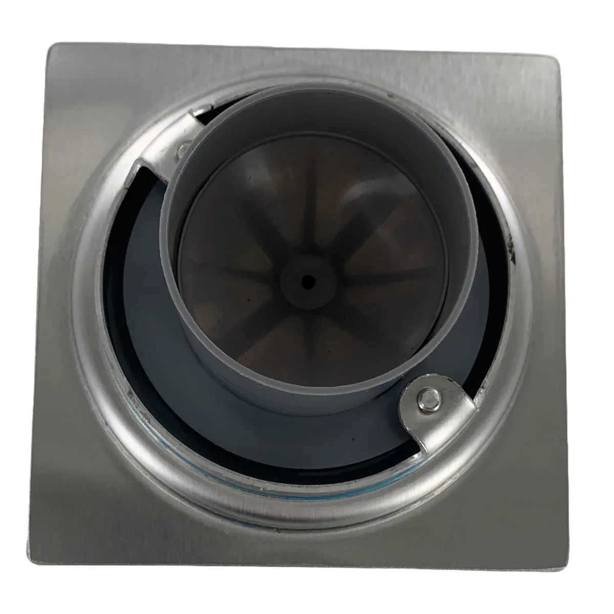 CORSOVALV - Pileta Acero Inoxidable Cuadrada 10x10 cm Trampa Pvc 40 mm