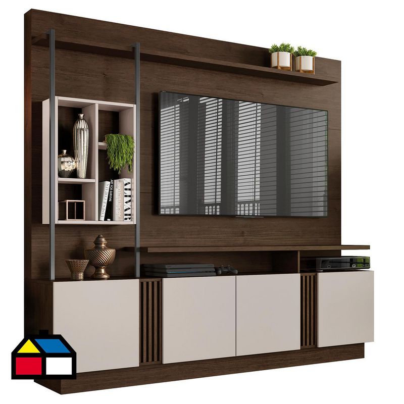 DI PORETTI - Mueble Rack TV 65 " Fort Chocolate 200x189x43 cm