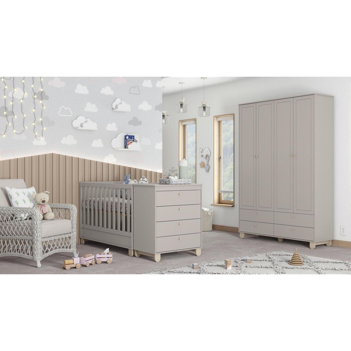 KIDSCOOL - Cuna 2 funciones en una New Zupi gris