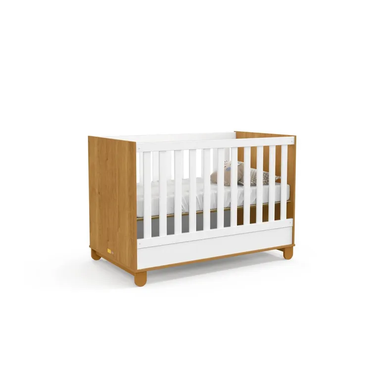 KIDSCOOL Cuna 2 funciones en una New Zupi blanca/caramelo