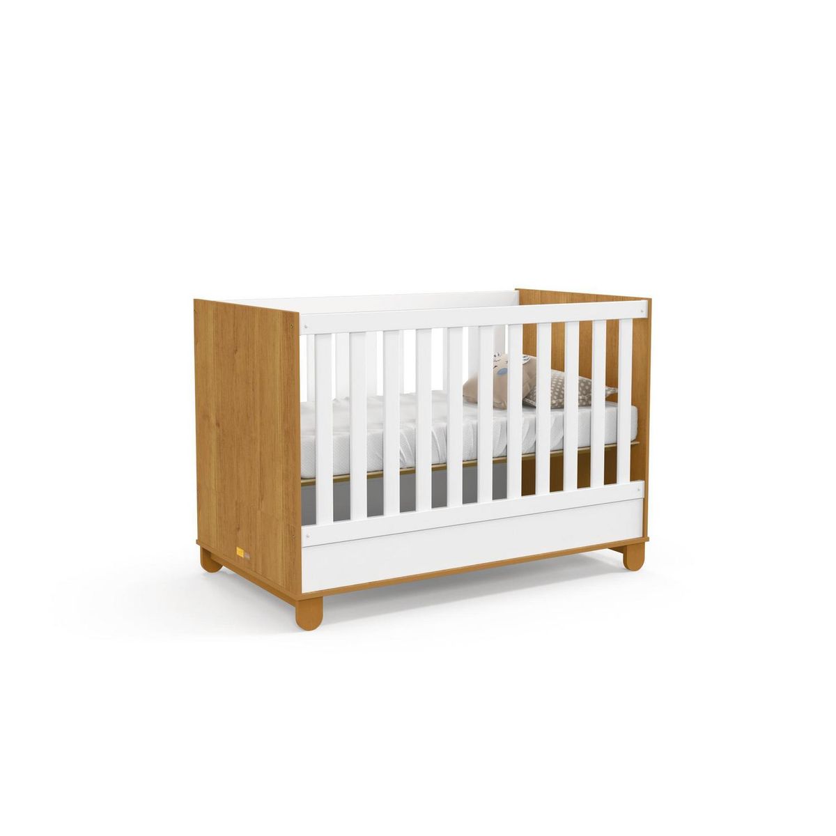 KIDSCOOL - Cuna 2 funciones en una New Zupi blanca/caramelo