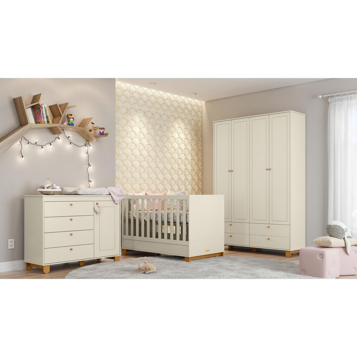 KIDSCOOL - Cuna 2 funciones en una New Zupi beige