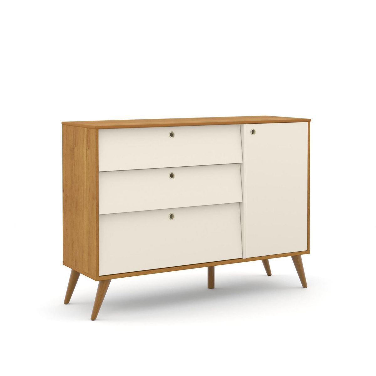 KIDSCOOL - Cómoda 1 Puerta 3 Cajón(es) Gold 132.6x96.5x44 cm Miel Beige