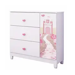 KIDSCOOL - Cómoda 1 Puerta 3 Cajón(es) Sofía blanco 87x94x40 cm Blanco