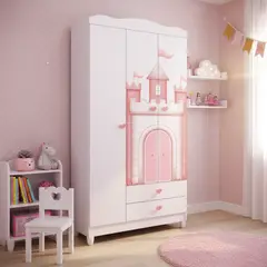 KIDSCOOL - Clóset Sofía 3 Puerta(s) 2 Cajón(es) 5 Repisa(s) 92x195x40 cm Blanco