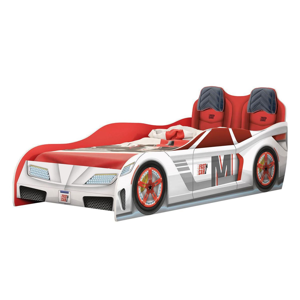 KIDSCOOL - Cama Infantil Infantil Fast Car blanco Blanco