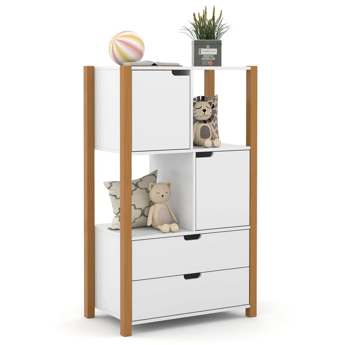 KIDSCOOL - Estante Kids MDF 2 Nivel(es) 75x125.5x43 cm Blanco