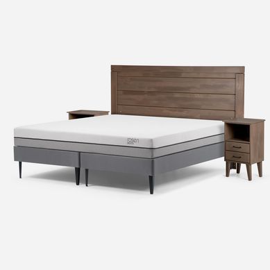 Cama Europea Pratta 2 plazas Gris