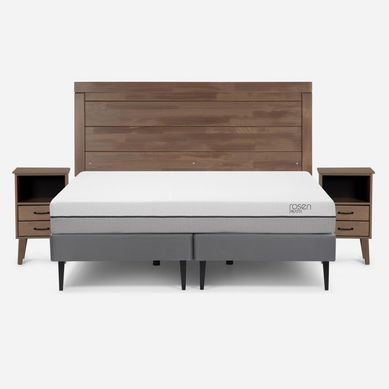 Cama Europea Pratta King Gris