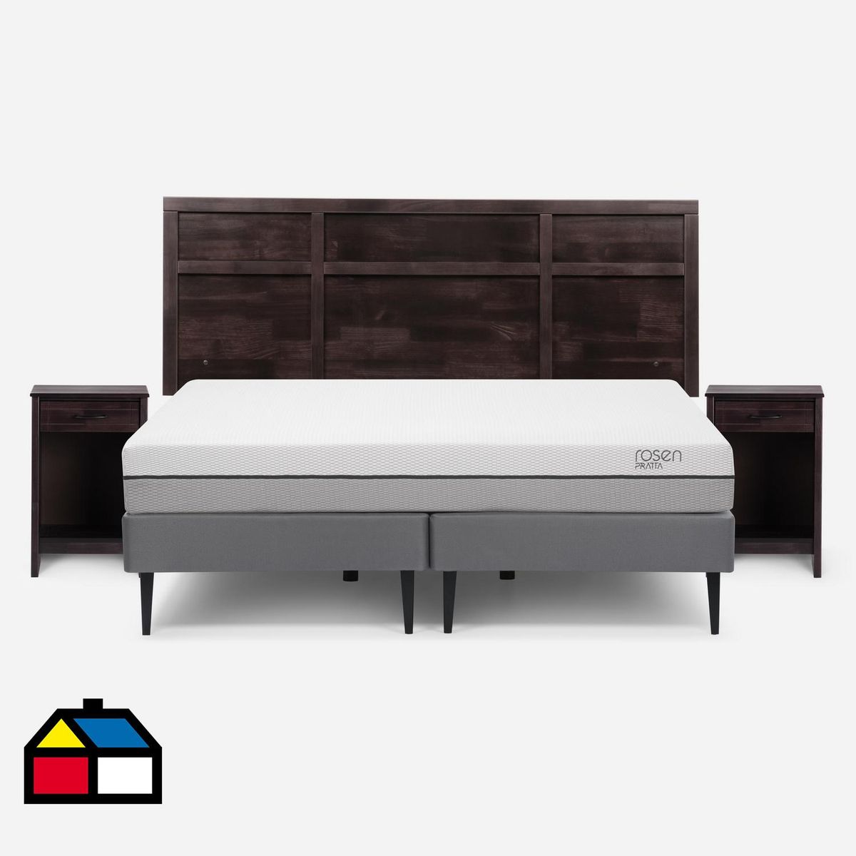 ROSEN - Cama 2 Plazas Europea Pratta Gris