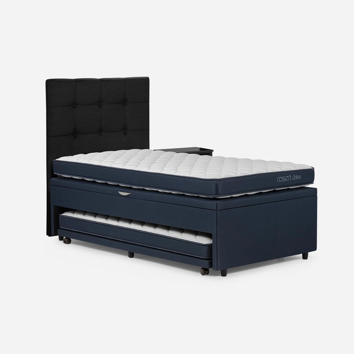 ROSEN - Cama 1.5 Plazas Boxet Upline + Respaldo + Velador