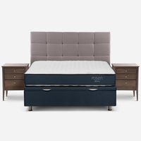 Cama 2 Plazas Boxet Upline + Respaldo + Velador