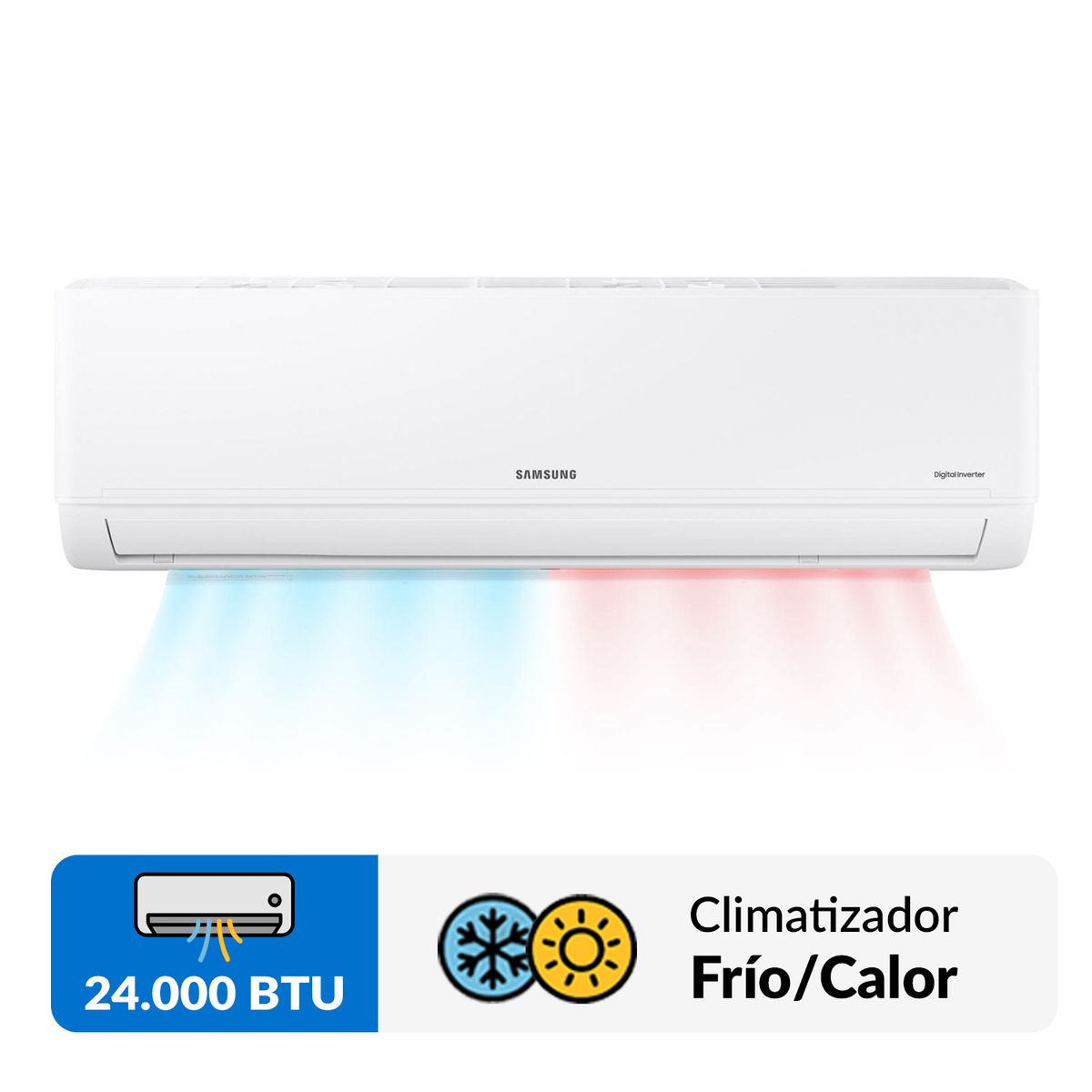 SAMSUNG - Aire acondicionado split inverter frio/calor 24000 BTU