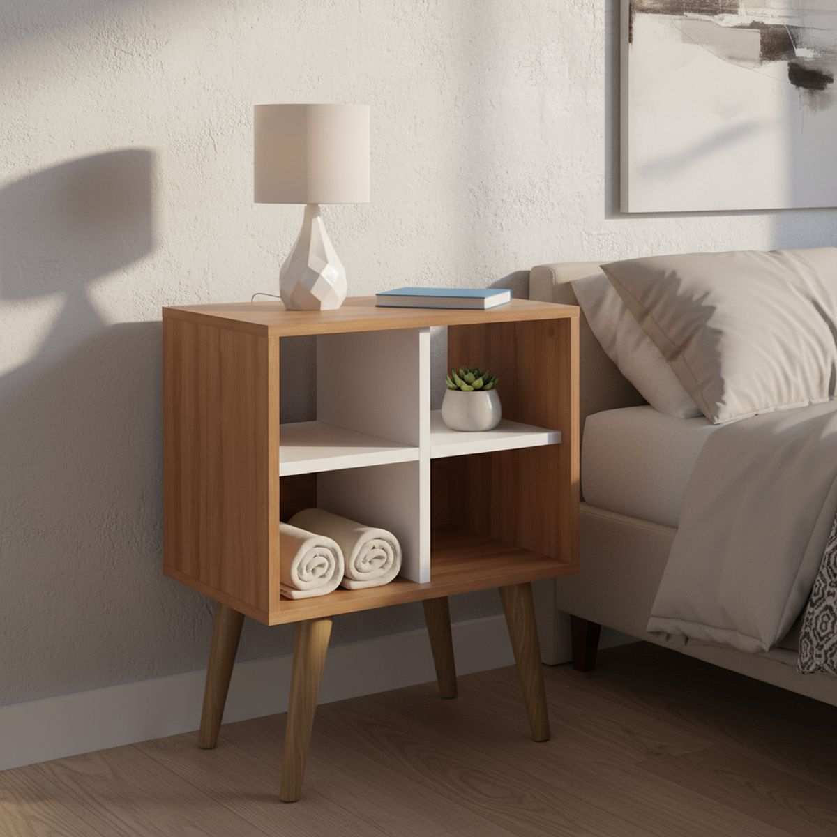 TECNOMOBILI - Velador Sonico Almendra 45x59,5x33 cm Blanco