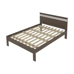 TECNOMOBILI - Cama marquesa tradicional 2 plazas nogal/blanco v.horizontal