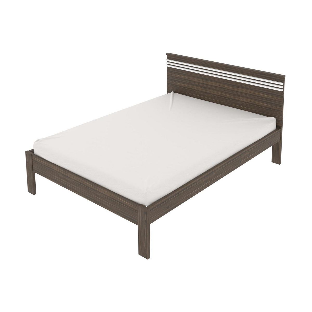 TECNOMOBILI - Cama marquesa tradicional 2 plazas nogal/blanco v.horizontal