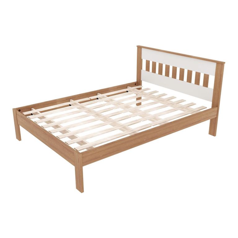 Cama marquesa tradicional 2 plazas almendra/blanco v.vertical