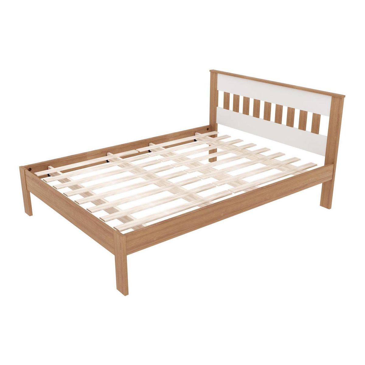 TECNOMOBILI - Cama marquesa tradicional 2 plazas almendra/blanco v.vertical